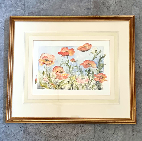 Poppies watercolour painting - poppies,