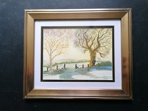Vintage watercolour landscape - vintage,