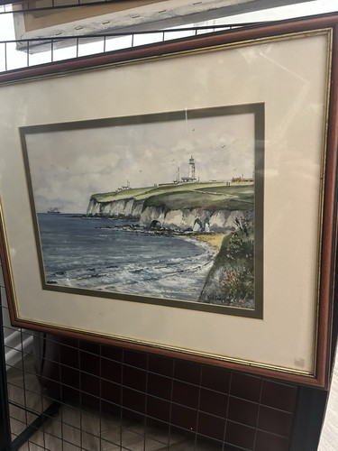 Water colour painting costal - water,