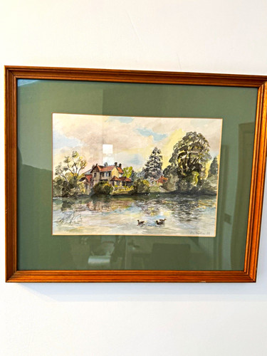 Vintage framed watercolour - vintage,
