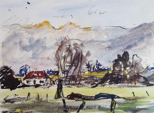 Original watercolour ink - watercolour, &