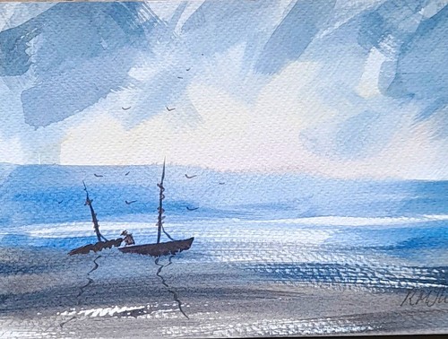 Mcsharry signed watercolour - r.mcsharry,