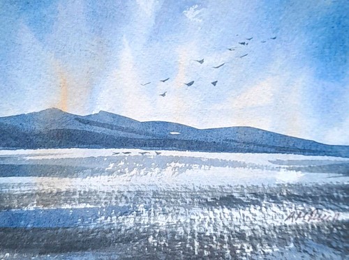 Signed watercolour landscape - signed,