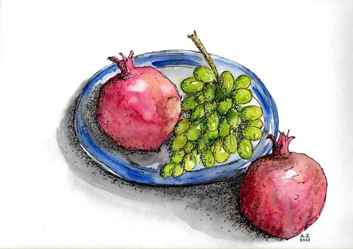 Original singed watercolour - original,