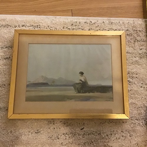 Framed water colour - , by