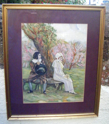 Vintage naive watercolour - vintage,