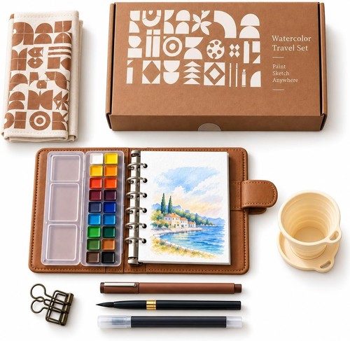 Travel watercolour paint set - watercolour,