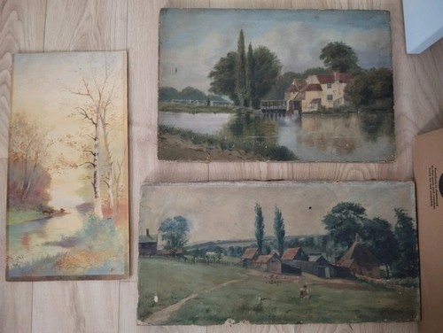 Lot antique paintings 2x - antique,