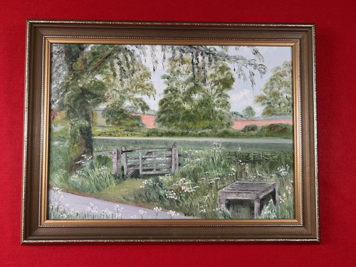 Framed original oil - oil, landscape
