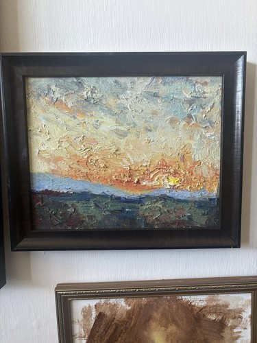 Sunset brill oil painting - at,